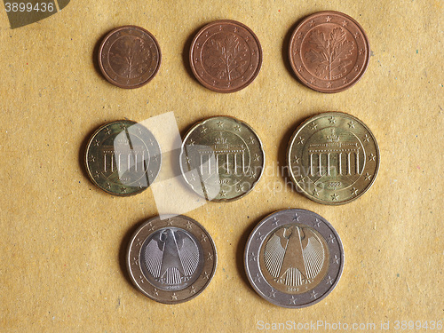 Image of Euro coins flat lay