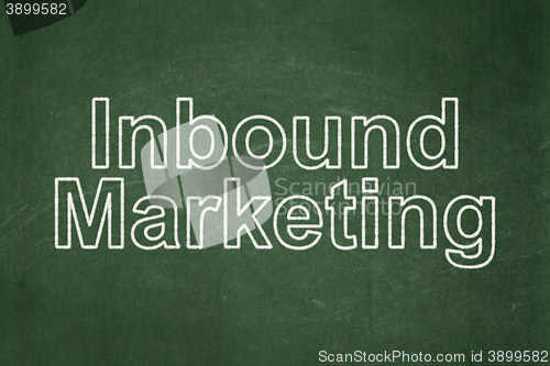 Image of Advertising concept: Inbound Marketing on chalkboard background