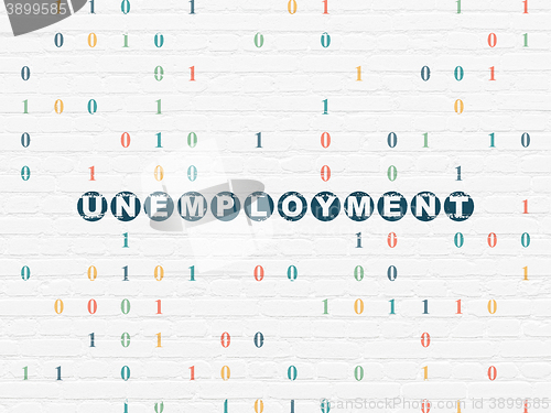 Image of Finance concept: Unemployment on wall background