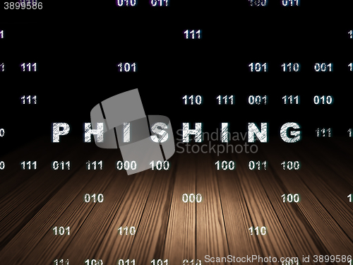 Image of Safety concept: Phishing in grunge dark room