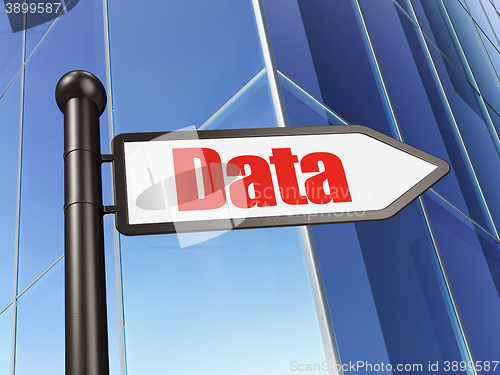 Image of Data concept: sign Data on Building background