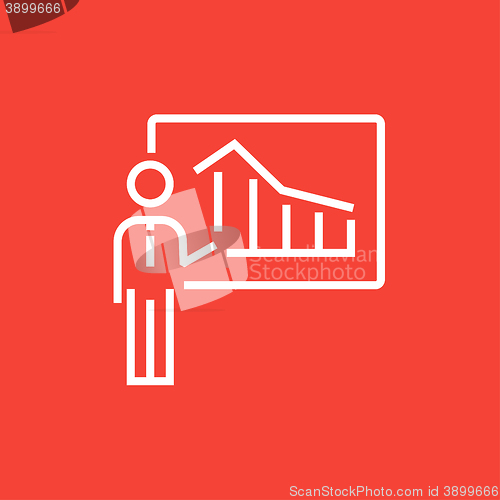 Image of Businessman with infographic line icon.