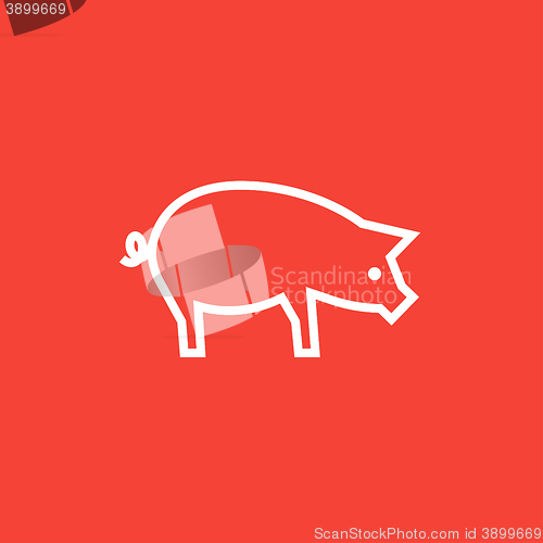 Image of Pig line icon.