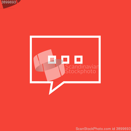 Image of Speech squares line icon.