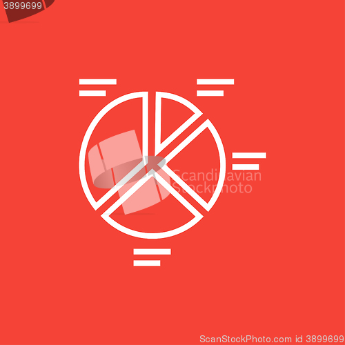 Image of Pie chart line icon.