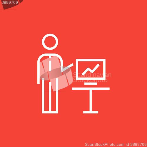 Image of Business presentation line icon.