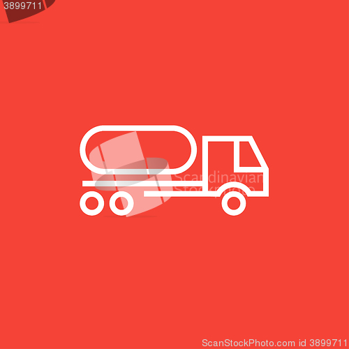 Image of Fuel truck line icon.