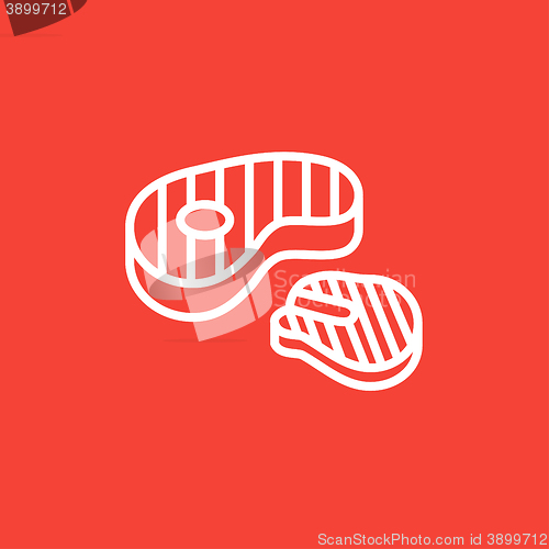 Image of Grilled steak line icon.