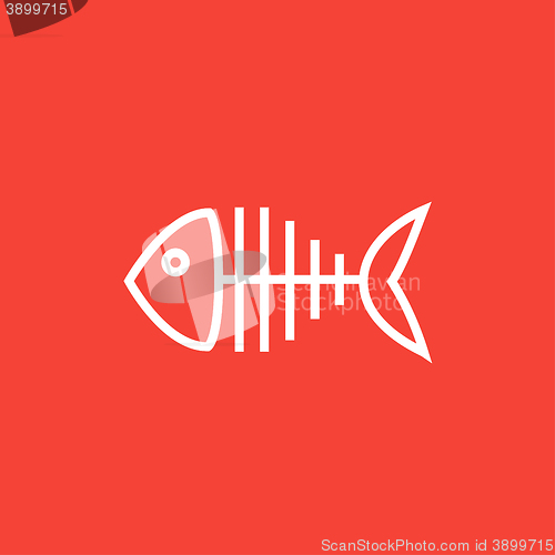 Image of Fish skeleton line icon.