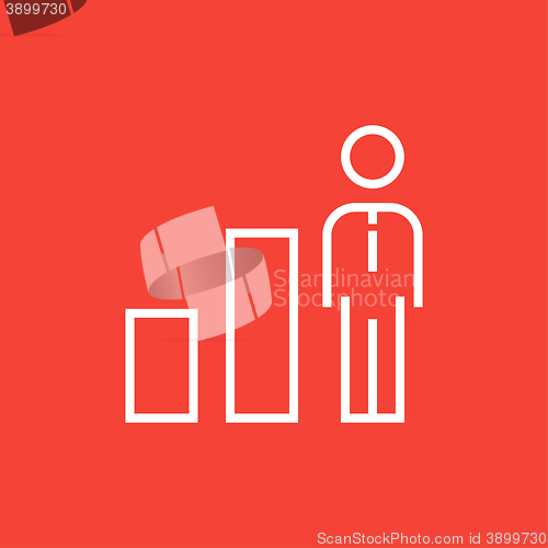 Image of Businessman and graph line icon.