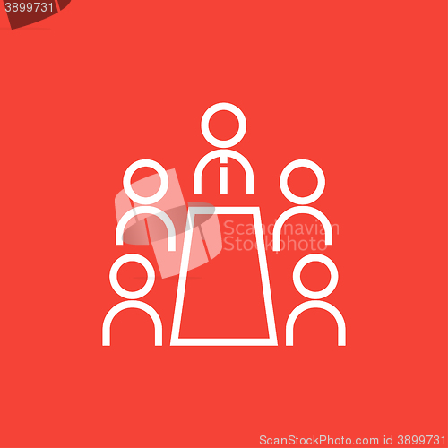 Image of Business meeting in the office line icon.