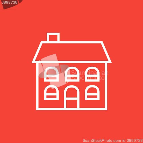 Image of Two storey detached house line icon.