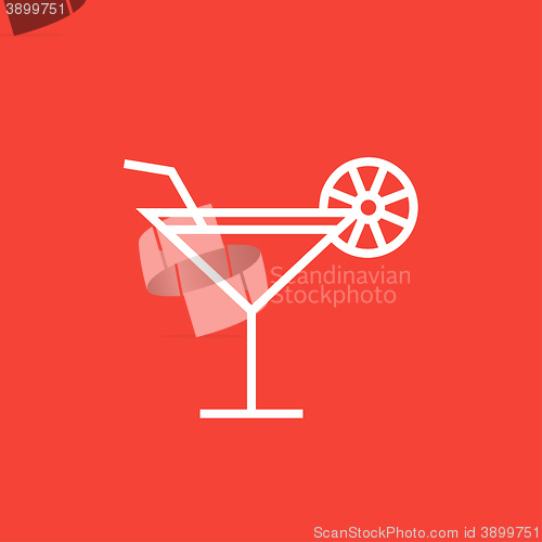 Image of Cocktail glass line icon.