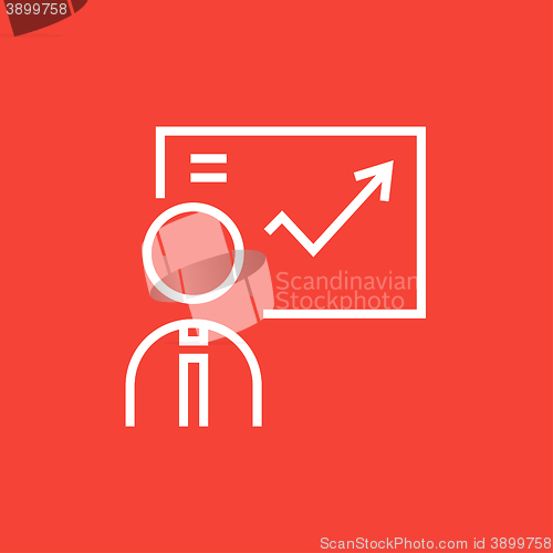 Image of Businessman with infographic line icon.