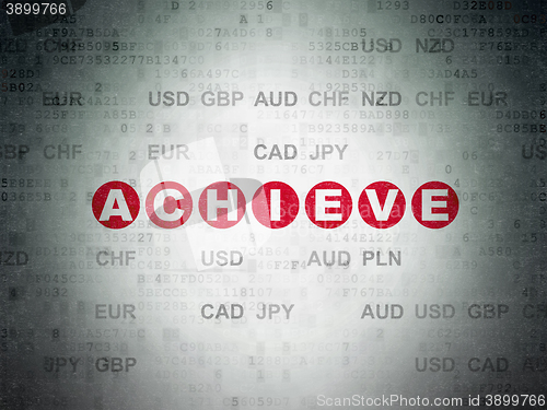 Image of Finance concept: Achieve on Digital Data Paper background