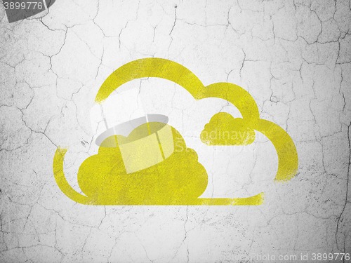 Image of Cloud technology concept: Cloud on wall background