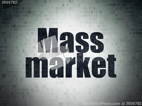 Image of Advertising concept: Mass Market on Digital Data Paper background