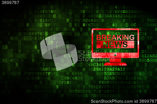 Image of News concept: Breaking News On Screen on digital background