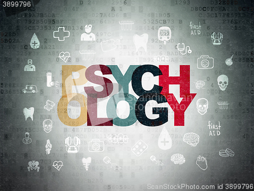 Image of Healthcare concept: Psychology on Digital Data Paper background