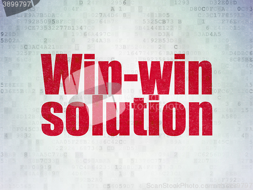 Image of Finance concept: Win-win Solution on Digital Data Paper background