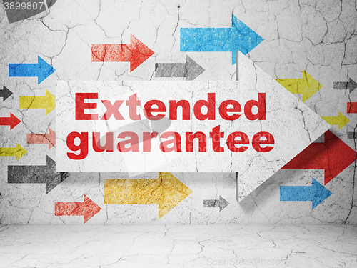 Image of Insurance concept: arrow with Extended Guarantee on grunge wall background