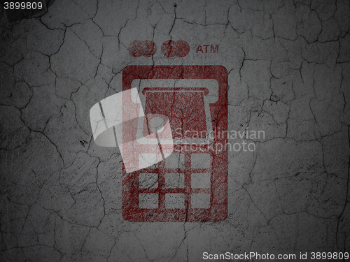 Image of Banking concept: ATM Machine on grunge wall background