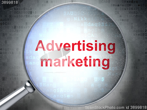 Image of Advertising concept: Advertising Marketing with optical glass