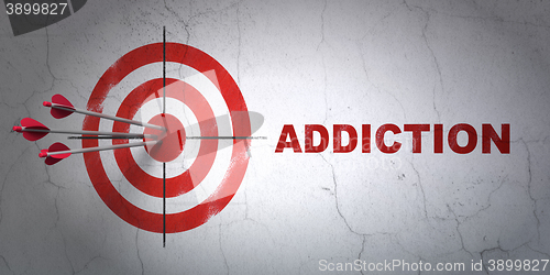 Image of Health concept: target and Addiction on wall background