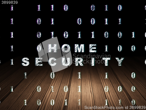 Image of Safety concept: Home Security in grunge dark room