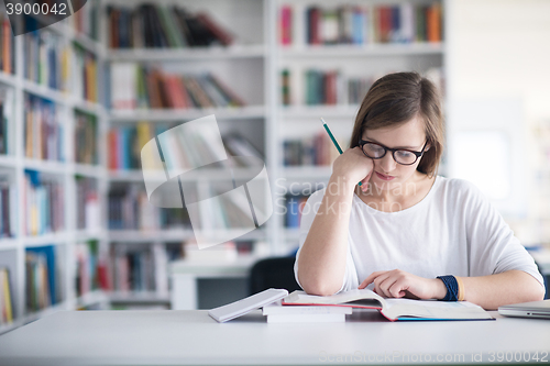 Image of student study in library