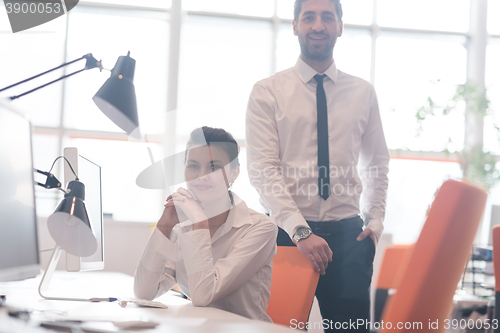 Image of portrait of business couple at office