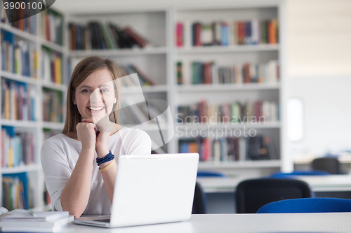 Image of student study in library