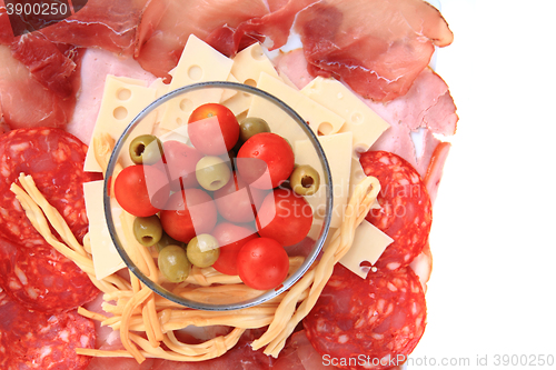 Image of ham cheese tomato olive as easy dinner