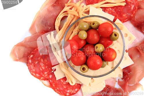 Image of ham cheese tomato olive as easy dinner
