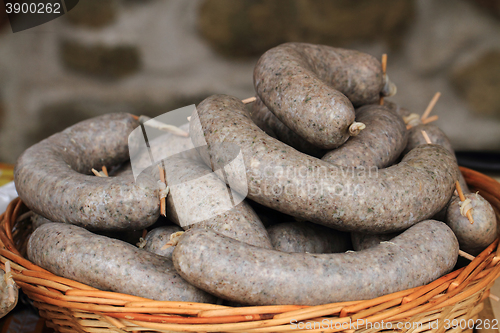 Image of white pudding as czech traditional food