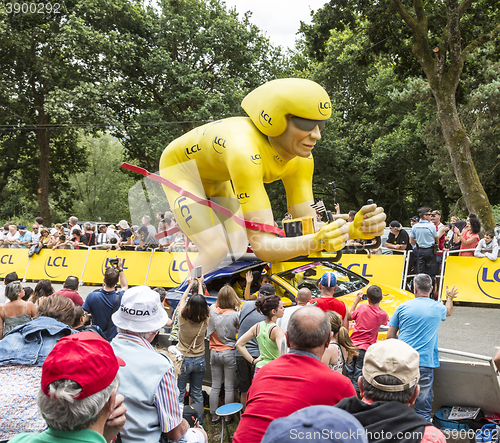 Image of LCL Yellow Cyclist Mascot - Tour de France 2015