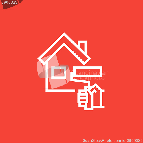 Image of House painting line icon.