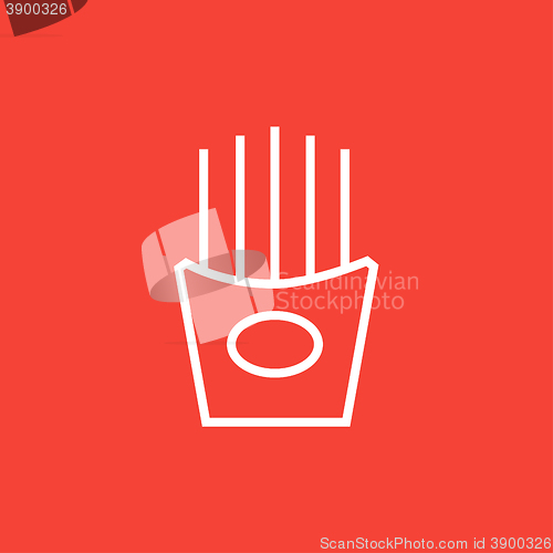 Image of French fries line icon.