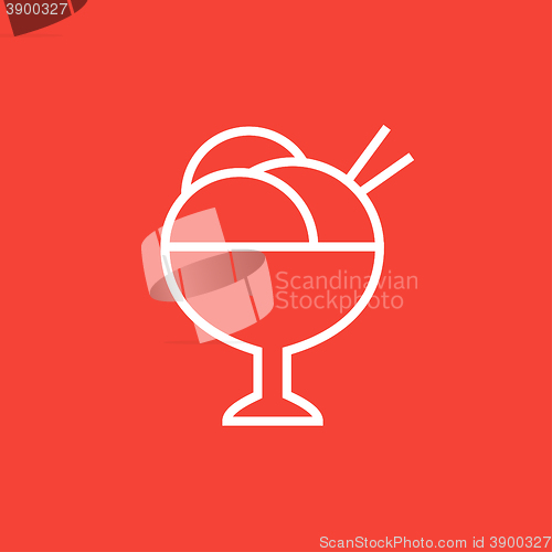 Image of Cup of an ice cream line icon.