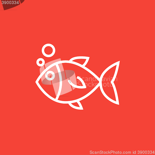 Image of Little fish under water line icon.