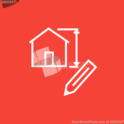 Image of House design line icon.