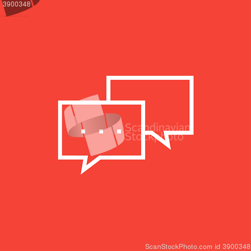 Image of Speech squares line icon.