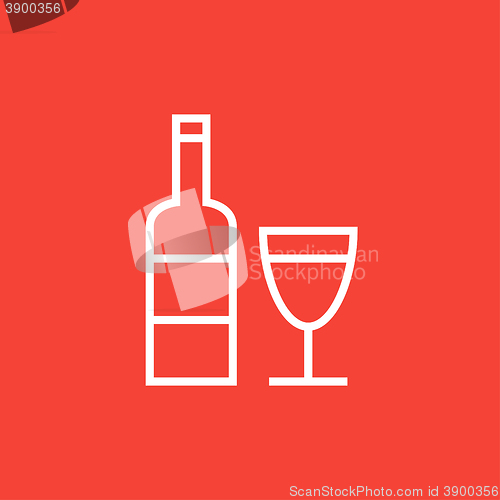 Image of Bottle of wine line icon.