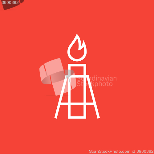 Image of Gas flare line icon.