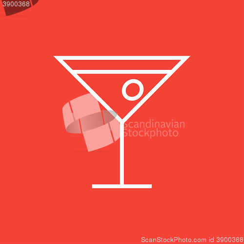 Image of Cocktail glass line icon.