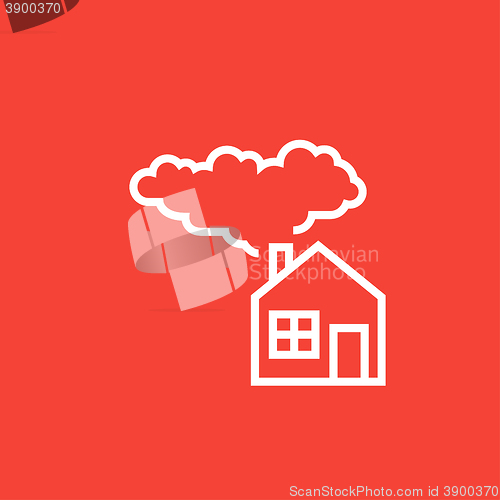 Image of Save energy house line icon.