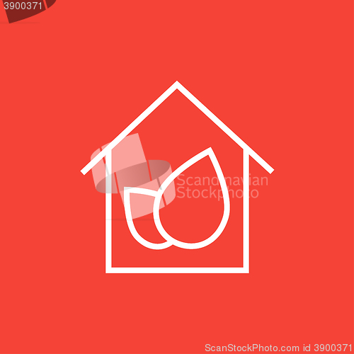 Image of Eco-friendly house line icon.