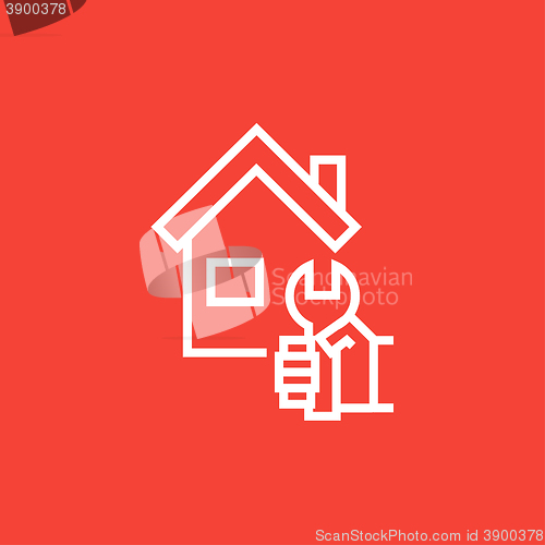 Image of House repair line icon.