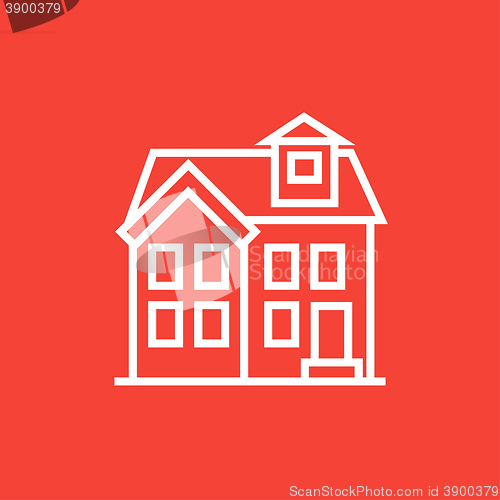 Image of Two storey detached house line icon.