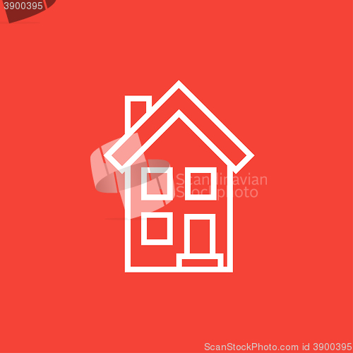 Image of Two storey detached house line icon.